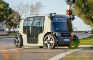 zoox autonomous vehicle on the road.