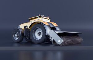 illustration of the Farm Pro autonomous demining tractor.